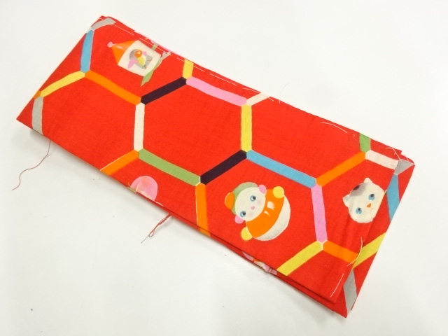 Japanese Kimono / Antique / Hanhaba Obi Silk